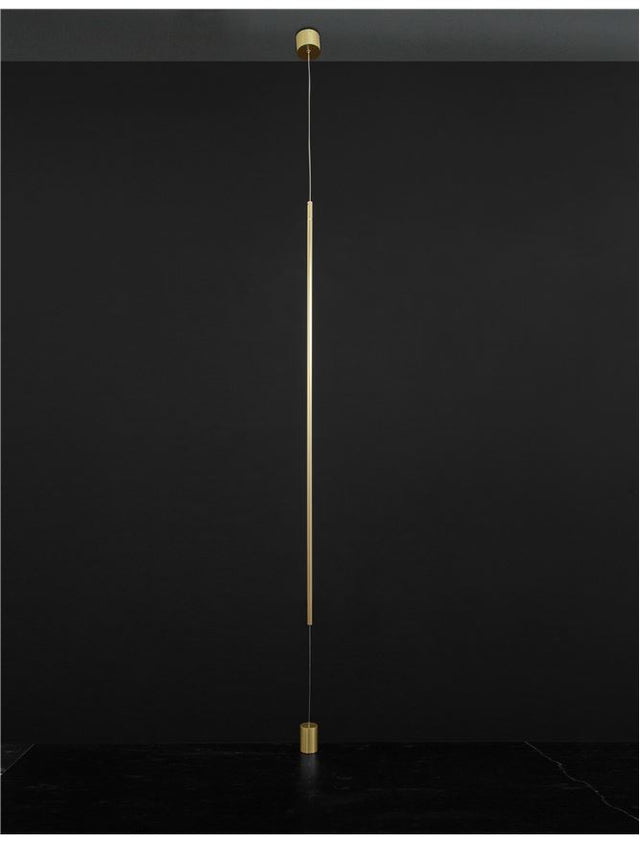 ELETTRA Brass Gold Aluminium LED 20 Watt 230 Volt 1400Lm 3000K IP20 D: 7 H1: 120 H2: 300 cm