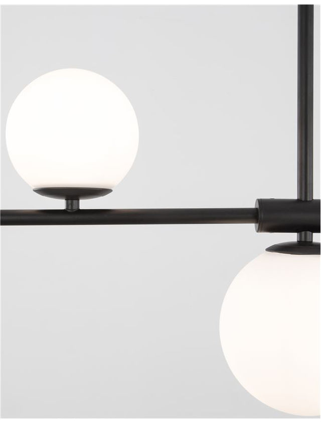 IMPERO White Frosted Glass Black Metal LED G9 4x5 Watt 230 Volt IP20 Bulb Excluded L: 100 W: 15 H: 120 cm