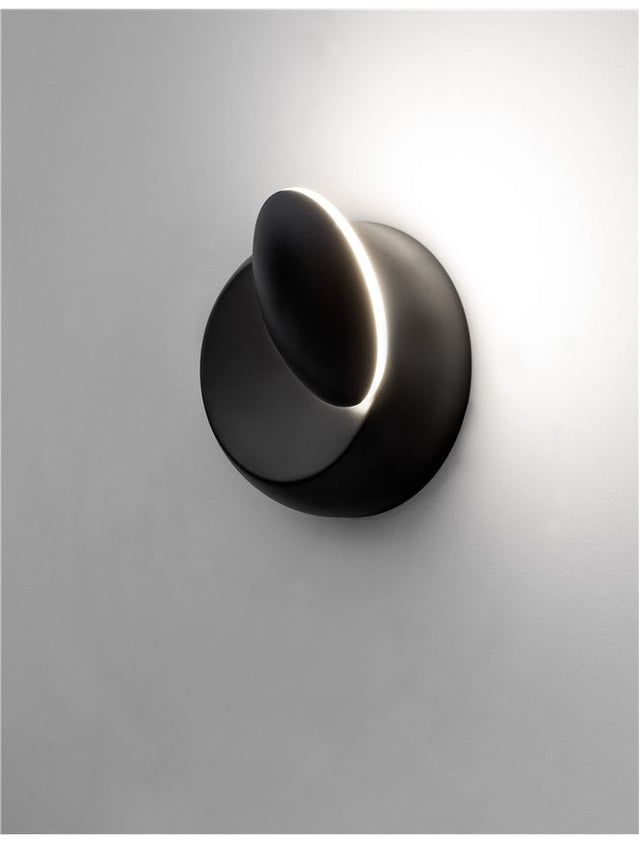 ODIN Wall Lamp Black Aluminium Led 5 Watt D:14 W:7 H:14cm