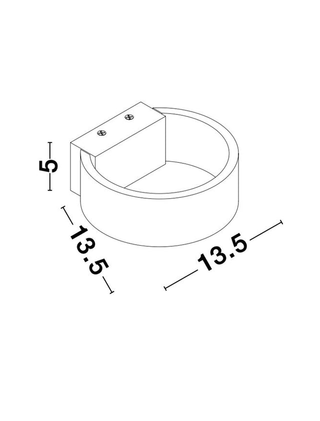 ENNA Sandy White Aluminum & Acrylic LED 6 Watt 220-240 Volt 444Lm 3000K IP20 L: 13.5 W: 13.5 H: 5 cm