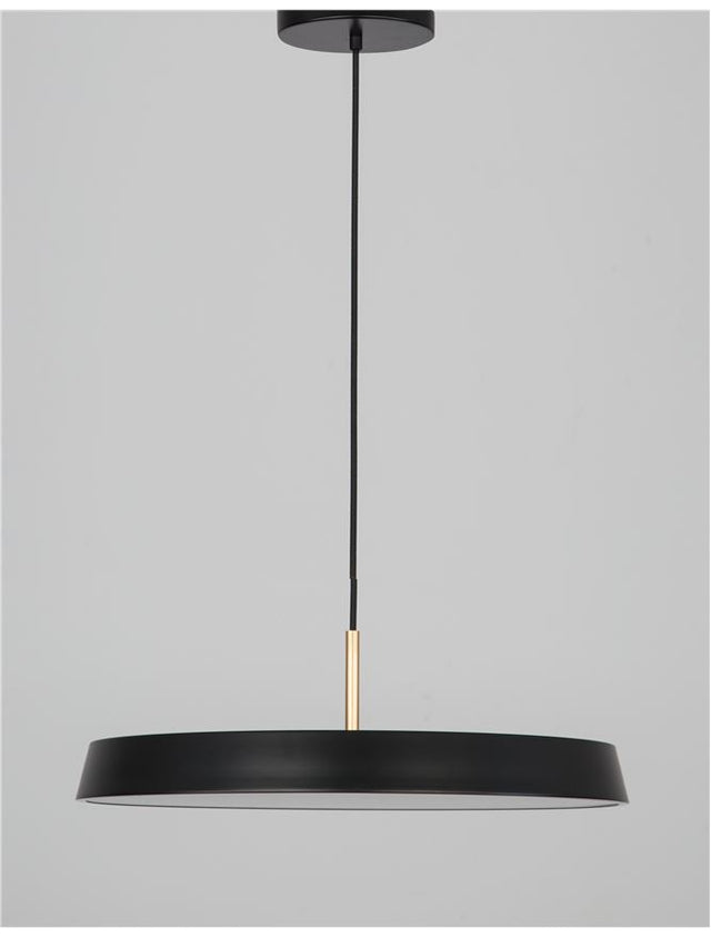 VETRO Matt Black Aluminium & Acrylic LED 41 Watt 230 Volt 2693Lm 3000K IP20 D: 50 H: 120 cm