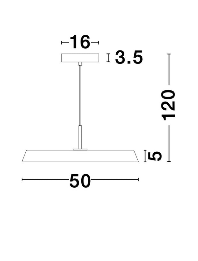 VETRO Matt Black Aluminium & Acrylic LED 41 Watt 230 Volt 2693Lm 3000K IP20 D: 50 H: 120 cm