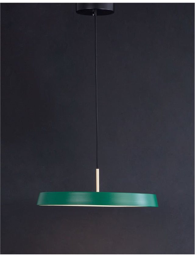 VETRO Matt Green Aluminium & Acrylic LED 41 Watt 230 Volt 2693Lm 3000K IP20 D: 50 H: 120 cm