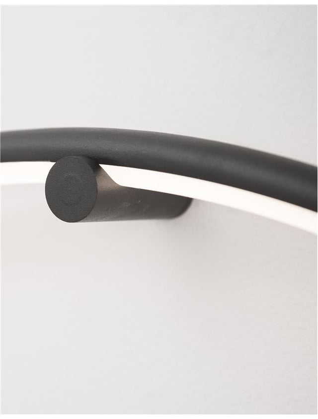 RING Sandy Black Aluminium & Acrylic Black Fabric Wire LED 28 Watt 230 Volt 1445Lm 3000K IP20 D: 79 W: 2 cm