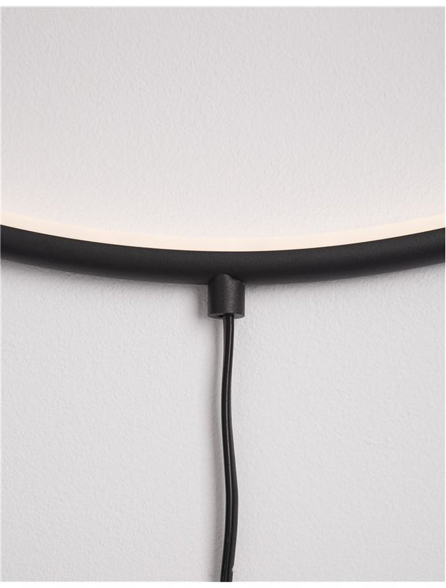 RING Sandy Black Aluminium & Acrylic Black Fabric Wire LED 28 Watt 230 Volt 1445Lm 3000K IP20 D: 79 W: 2 cm