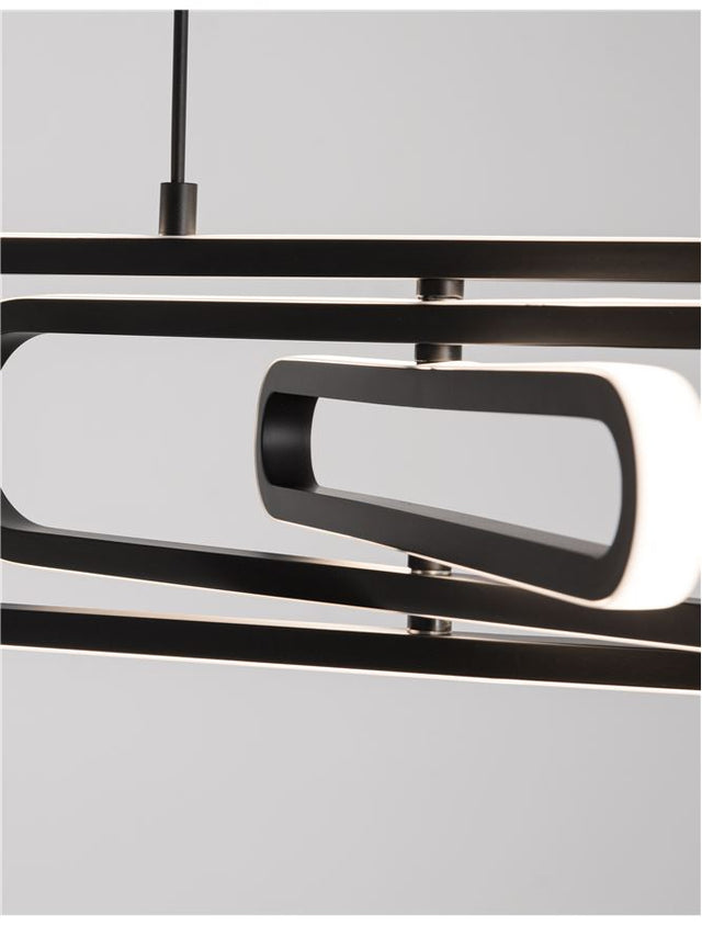 ARTE Matt Black Aluminium & Acrylic LED 50 Watt 230 Volt 3500Lm 3000K IP20 L: 64 W: 44 H1: 25.8 H2: 120 cm