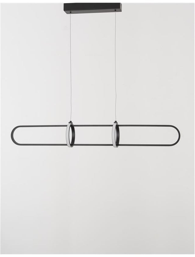 ARTE Matt Black Aluminium & Acrylic LED 31.2 Watt 230 Volt 2142Lm 3000K IP20 L: 90 H1: 13 H2: 120 cm