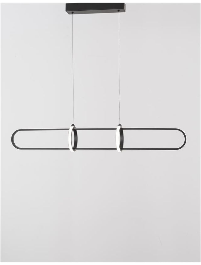 ARTE Matt Black Aluminium & Acrylic LED 31.2 Watt 230 Volt 2142Lm 3000K IP20 L: 90 H1: 13 H2: 120 cm