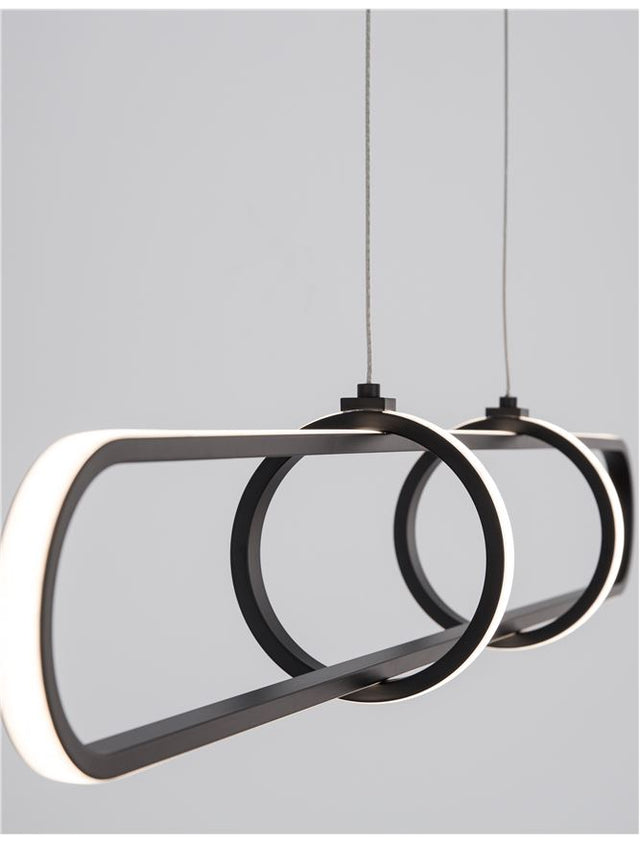 ARTE Matt Black Aluminium & Acrylic LED 31.2 Watt 230 Volt 2142Lm 3000K IP20 L: 90 H1: 13 H2: 120 cm