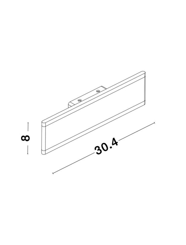 LINE Sandy White Aluminium & Acrylic LED 2x8 Watt 230 Volt 1056Lm 3000K IP20 L: 30.4 W: 11.8 H: 11.8 cm