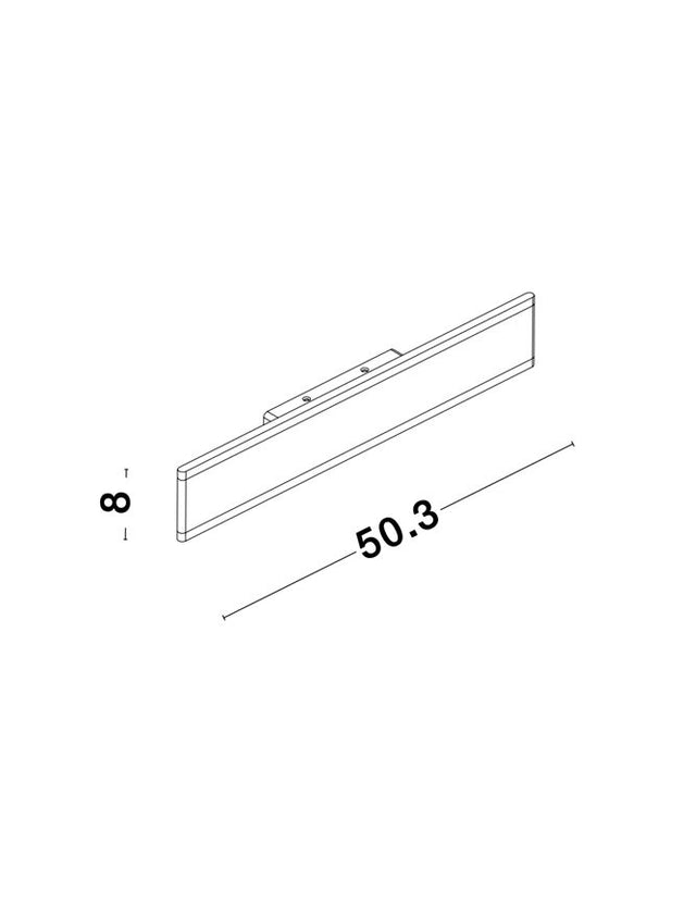 LINE Sandy White Aluminium & Acrylic LED 2x12 Watt 230 Volt 1823Lm 3000K IP20 L: 50.3 W: 8 H: 4.7 cm