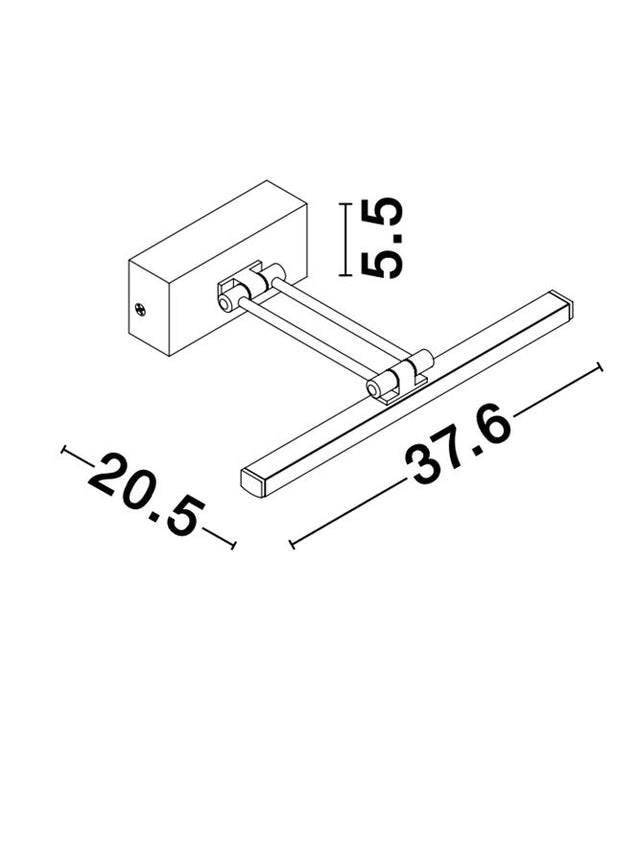 MARNELL Nickel Metal & Acrylic LED 12 Watt 230 Volt 801Lm 3000K IP20 L: 37.6 W: 20.5 H: 5.5 cm