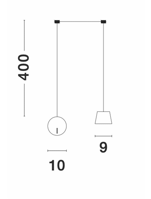 AMADEO Sandy Black Aluminium & Acrylic Adjustable Switch On/Off LED 6 Watt 230 Volt 380Lm 3000K IP20 D1: 10 D2: 9 H: 400 cm