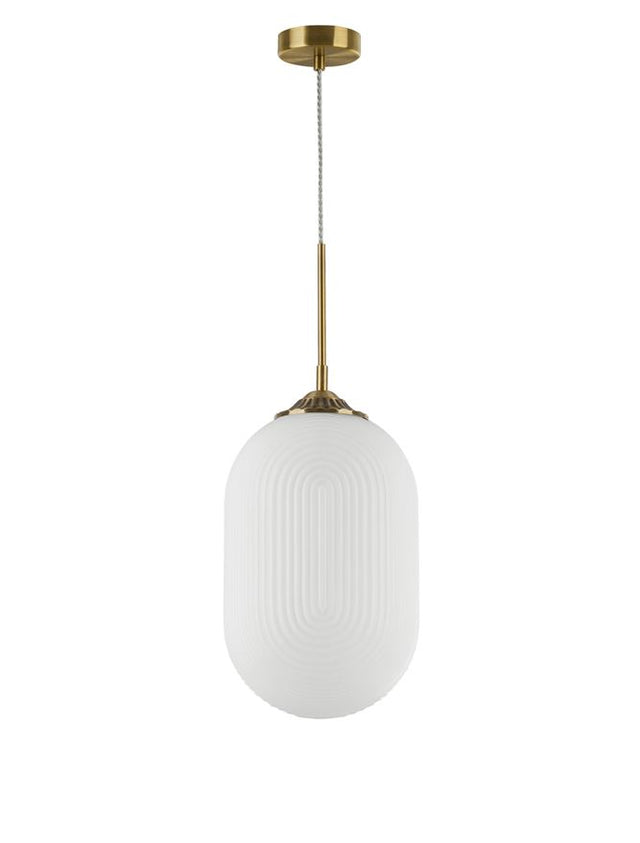 ATHENA Opal Glass Brass Metal LED E27 1x12 Watt 230 Volt IP20 Bulb Excluded D: 22.5 H1: 55.4 H2: 120 cm