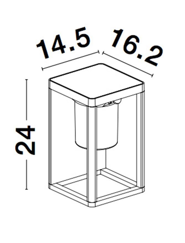 LOVETO Anthracite Die-Casting Aluminium & Acrylic Diffuser LED 1.5 Watt 152Lm 3000K CRI>80 200-240 Volt Beam Angle 125° IP65 Solar / Switch On/Off L: 14.5 W: 16.2 H: 24 cm