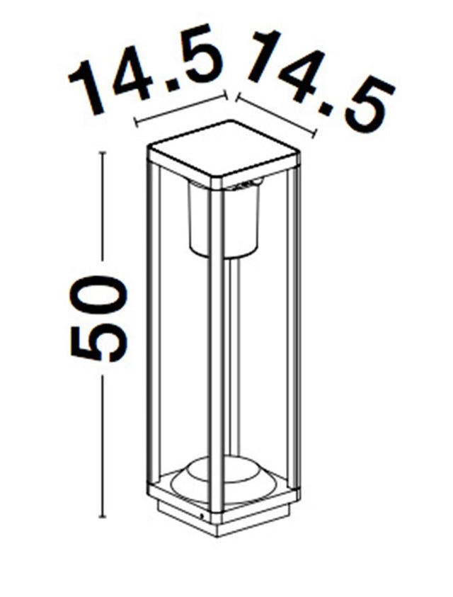 LOVETO Anthracite Die-Casting Aluminium & Acrylic Diffuser LED 1.5 Watt 152Lm 3000K CRI>80 200-240 Volt Beam Angle 125° IP65 Solar / Switch On/Off L: 14.5 W: 14.5 H: 50 cm