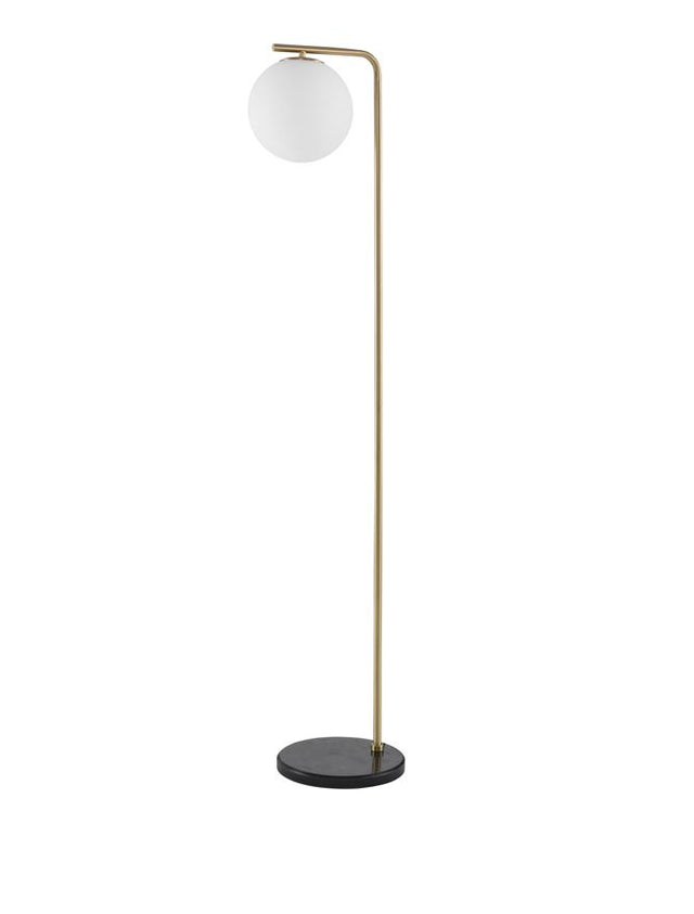 ALVAREZ Satin Gold Metal & Black Marble White Opal Glass LED E27 1x12 Watt 230 Volt Bulb Excluded IP20 L: 31 W: 25 H: 140 cm