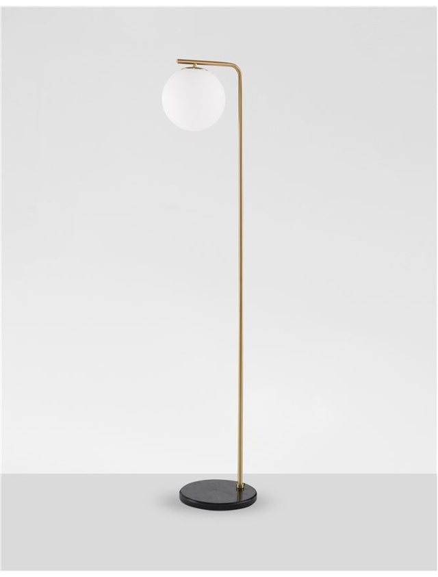 ALVAREZ Satin Gold Metal & Black Marble White Opal Glass LED E27 1x12 Watt 230 Volt Bulb Excluded IP20 L: 31 W: 25 H: 140 cm