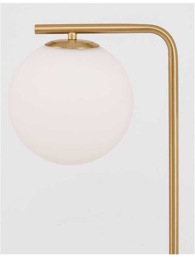 ALVAREZ Satin Gold Metal & Black Marble White Opal Glass LED E27 1x12 Watt 230 Volt Bulb Excluded IP20 L: 31 W: 25 H: 140 cm