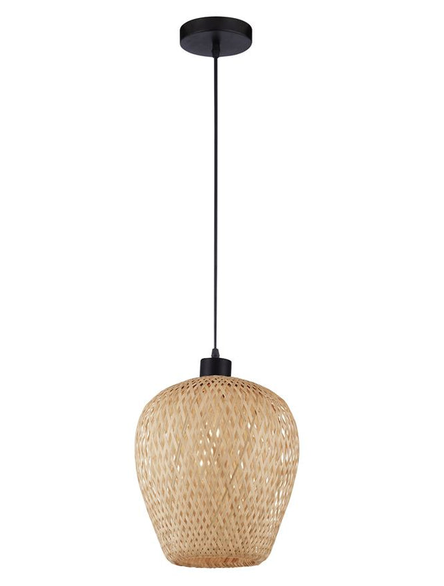 SCARLET Bamboo Black PVC Wire LED E27 1x12 Watt 230 Volt IP20 Bulb Excluded D: 23 H1: 25 H2: 120 cm