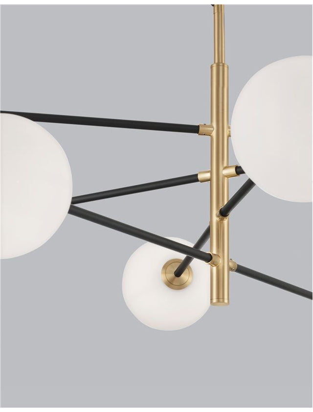 VITRA Satin Gold & Black Metal White Opal Glass LED G9 8x5 Watt 220 Volt IP20 Bulb Excluded L: 120 W: 103 H1: 45 H2: 145 cm