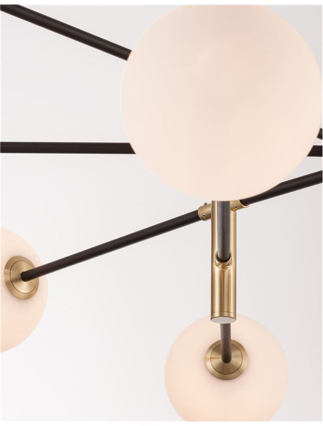 VITRA Satin Gold & Black Metal White Opal Glass LED G9 8x5 Watt 220 Volt IP20 Bulb Excluded L: 120 W: 103 H1: 45 H2: 145 cm