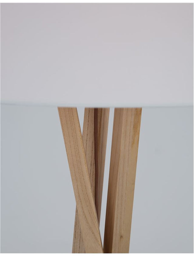 SALINO Ivory Fabric Shade Soild Ash Wood Natural Wood LED E27 1x12 Watt 230 Volt IP20 Bulb Excluded D: 50 H1: 28 H2: 164 cm