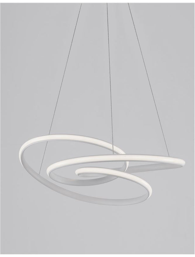 MENTON Sandy White Aluminium & Acrylic LED 43 Watt 230 Volt 3013Lm 3000K IP20 D: 52 H: 120 cm