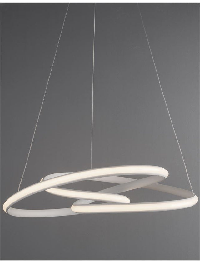 MENTON Sandy White Aluminium & Acrylic LED 43 Watt 230 Volt 3013Lm 3000K IP20 D: 52 H: 120 cm