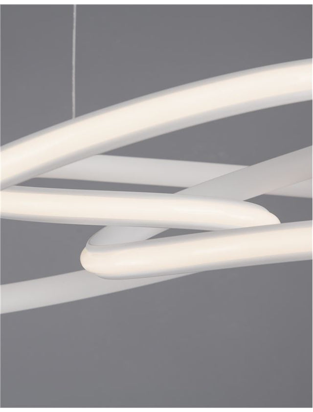 MENTON Sandy White Aluminium & Acrylic LED 43 Watt 230 Volt 3013Lm 3000K IP20 D: 52 H: 120 cm