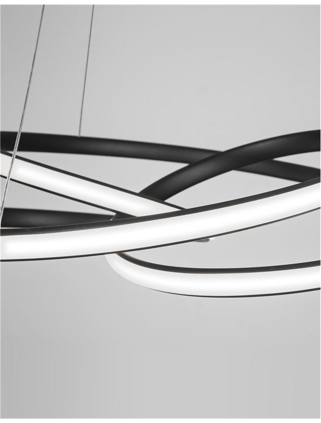 MENTON Sandy Black Aluminium & Acrylic LED 43 Watt 230 Volt 3013Lm 3000K IP20 D: 52 H: 120cm