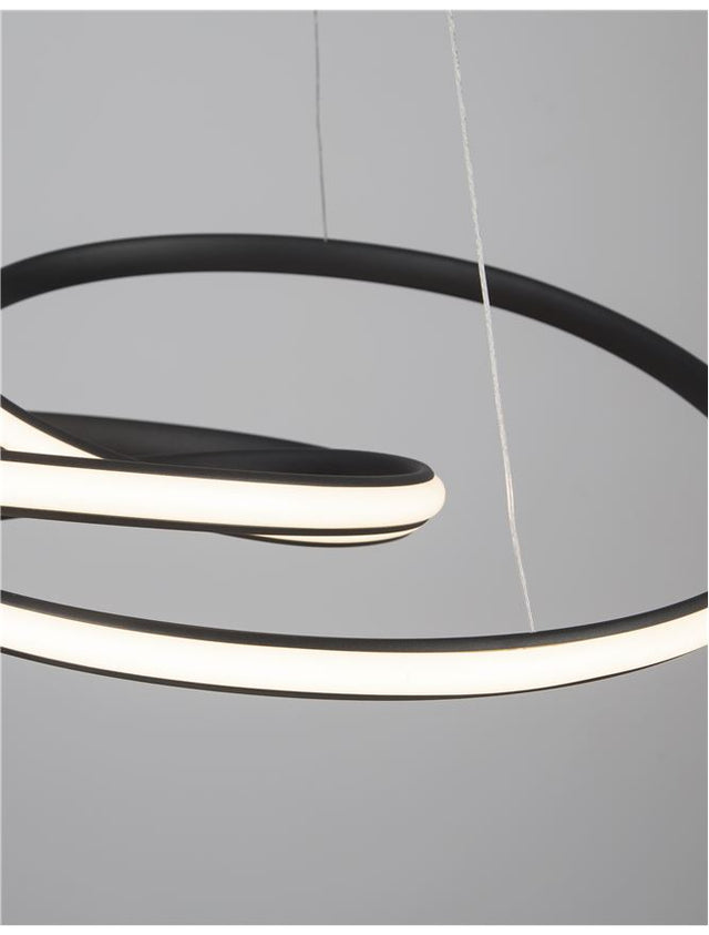 MENTON Sandy Black Aluminium & Acrylic LED 43 Watt 230 Volt 3013Lm 3000K IP20 D: 52 H: 120cm