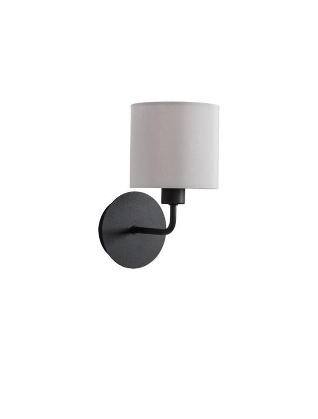 BITONTO Sandy Black Metal White Fabric Shade LED E14 1x5 Watt 230 Volt IP20 Bulb Excluded L: 24 W: 13 H: 19 cm