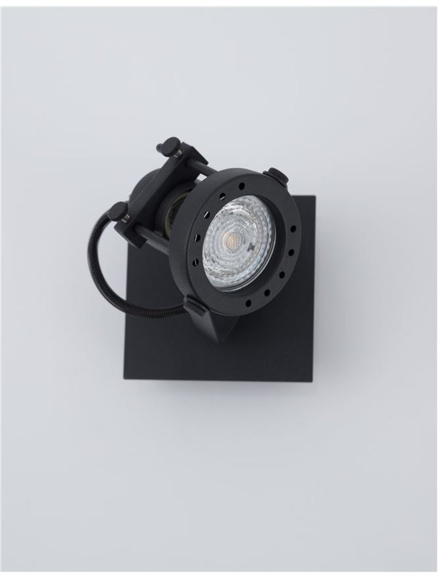 SALVA Sandy Black Metal LED GU10 1x10 230 Volt IP20 Bulb Excluded L: 10 H: 16 cm