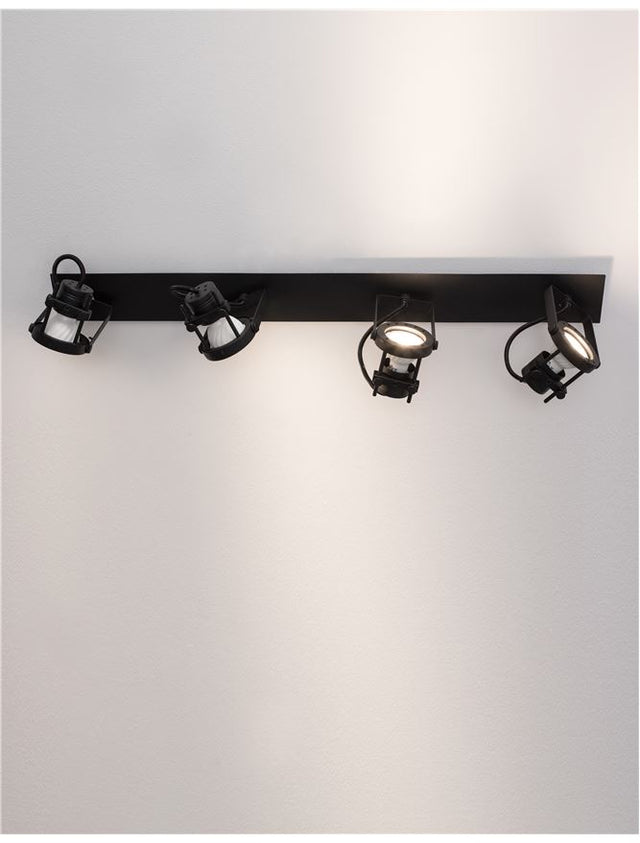 SALVA Sandy Black Metal LED GU10 4x10 Watt 230 Volt IP20 Bulb Excluded L: 71 W: 19 H: 16 cm