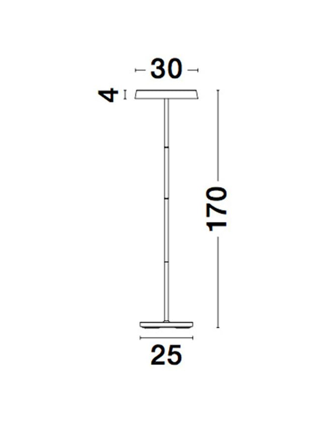 VITI Dimmable Sandy White Aluminium & Acrylic LED 18 Watt 230 Volt 1300Lm 3000K IP20 D: 30 W: 30 H: 170 cm