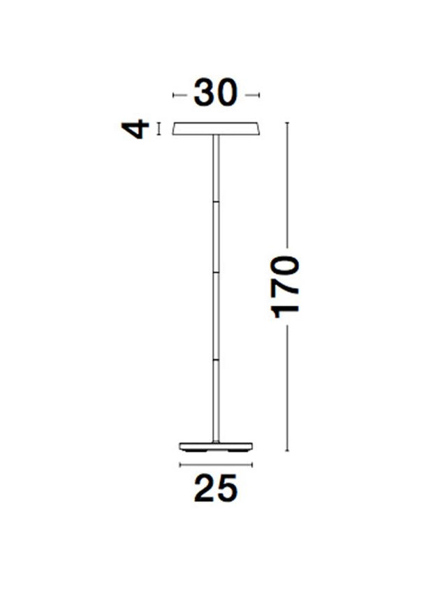 VITI Dimmable Sandy Black Aluminium & Acrylic LED 18 Watt 230 Volt 1300Lm 3000K IP20 D: 30 W: 30 H: 170 cm