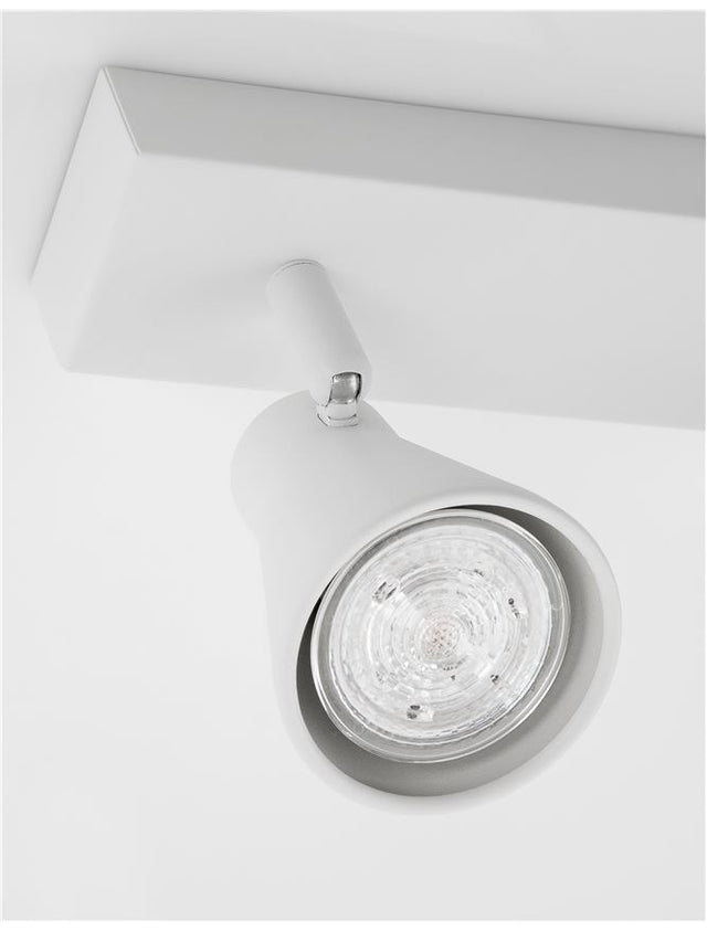 DUBLIN Sandy White Metal LED GU10 2x10 Watt 230 Volt IP20 Bulb Excluded L: 24.5 W: 5.5 H: 15 cm