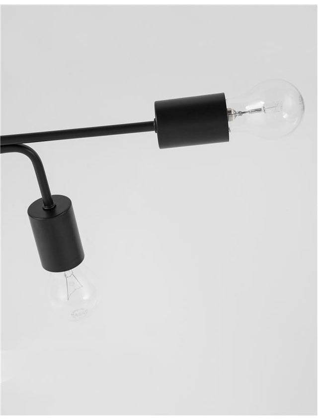 GRANSO Sandy Black Metal LED E27 6x12 Watt 230 Volt IP20 Bulb Excluded L: 86 W: 31 H: 14.7 cm