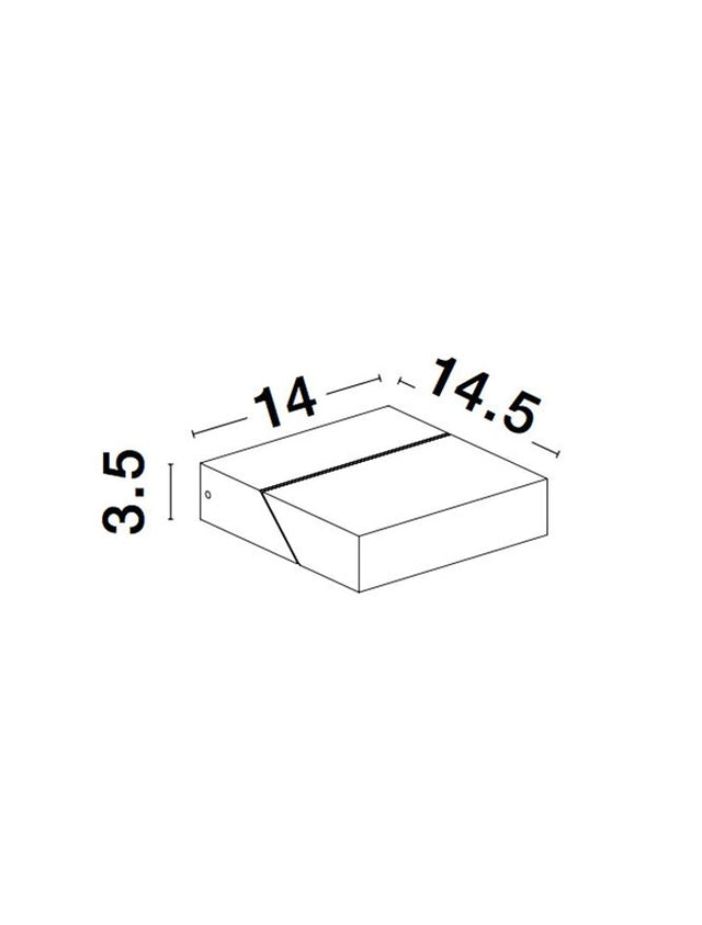 BRIN Anthracite Die-Casting Aluminium Clear Glass LED 10 Watt 298Lm 3000K CRI>80 200-240 Volt Beam Angle 101° IP65 L: 14 W: 14.5 H: 3.5 cm