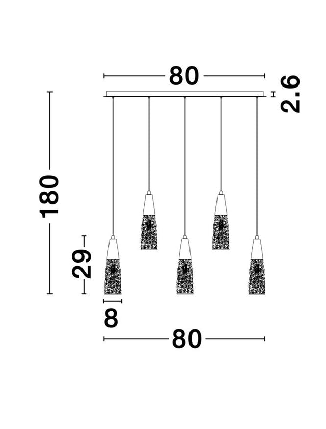 KOVAC Brushed Gold Steel & Clear Structured Glass LED G9 5x5 Watt 230 Volt IP20 Bulb Excluded L: 80 W: 10 H: 180 cm