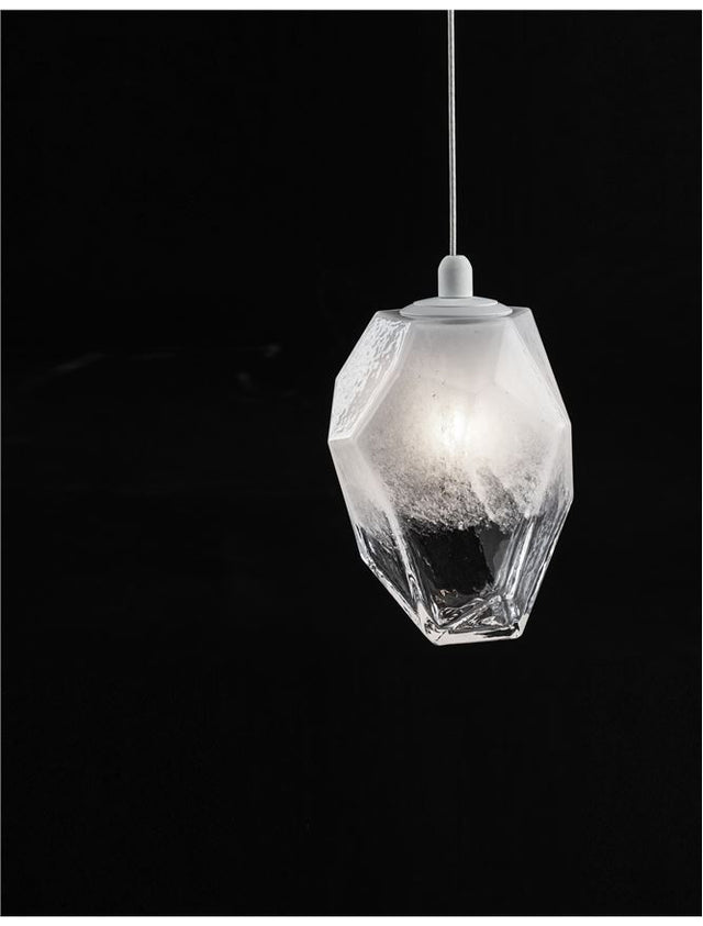 ICE Gradient White Colour Glass & White Metal LED G9 1x5 Watt 230 Volt IP20 Bulb Excluded D: 12 H1: 17 H2: 180 cm