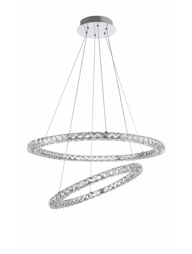 QUENTIN Chrome Aluminium & K9 Crystal Adjustable LED 60 Watt 3600Lm 3500K IP20 L: 70 H: 120 cm