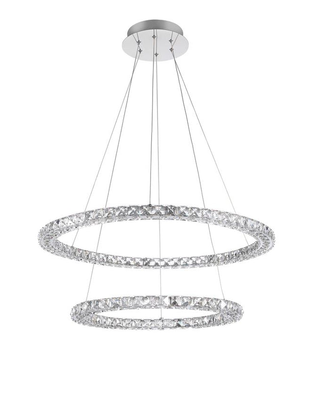 QUENTIN Chrome Aluminium & K9 Crystal Adjustable LED 60 Watt 3600Lm 3500K IP20 L: 70 H: 120 cm