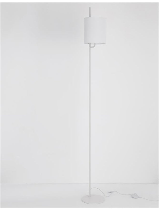 YAMA White Fabrirc Shade & White Aluminium Switch On/OffLED E27 1x12 Watt 230Volt IP20 Bulb Excluded L: 20 H1: 22 H2: 176 cm