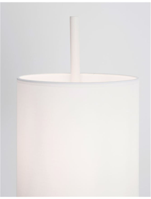 YAMA White Fabrirc Shade & White Aluminium Switch On/OffLED E27 1x12 Watt 230Volt IP20 Bulb Excluded L: 20 H1: 22 H2: 176 cm