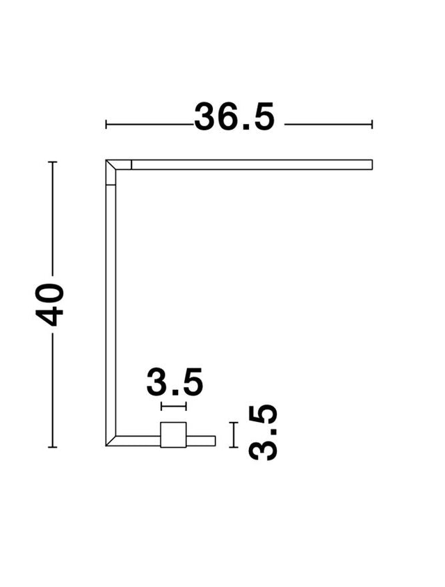 RACCIO Black Metal & Acrylic LED 6.8 Watt 230 Volt 280Lm 3000K IP20 L: 36.5 W: 12 H: 40 cm