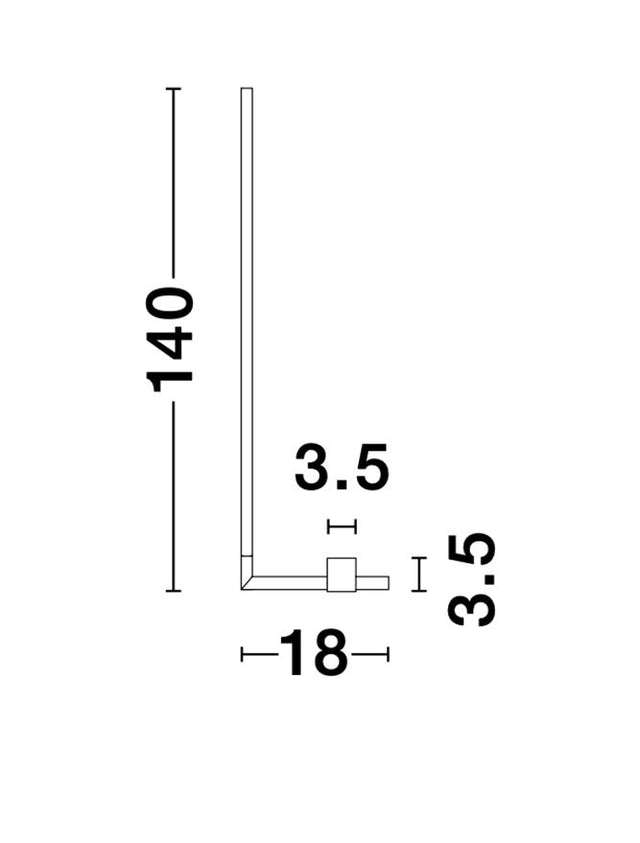 RACCIO Gold Metal & Acrylic LED 17.3 Watt 230 Volt 1211Lm 3000K IP20 L: 18 H: 140 cm