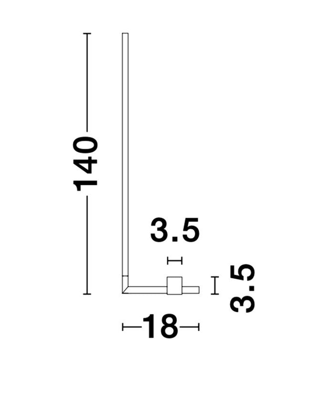 RACCIO Black Metal & Acrylic LED 17.3 Watt 230 Volt 1211Lm 3000K IP20 L: 18 H: 140 cm