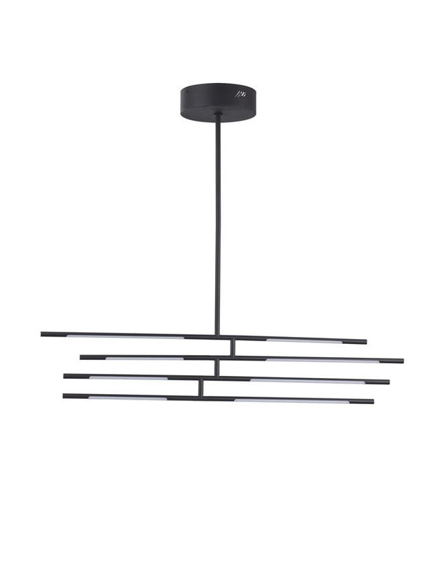 RACCIO Black Metal & Acrylic LED 40 Watt 230 Volt 2800Lm 3000K IP20 L: 84 W: 80 H: 81 cm